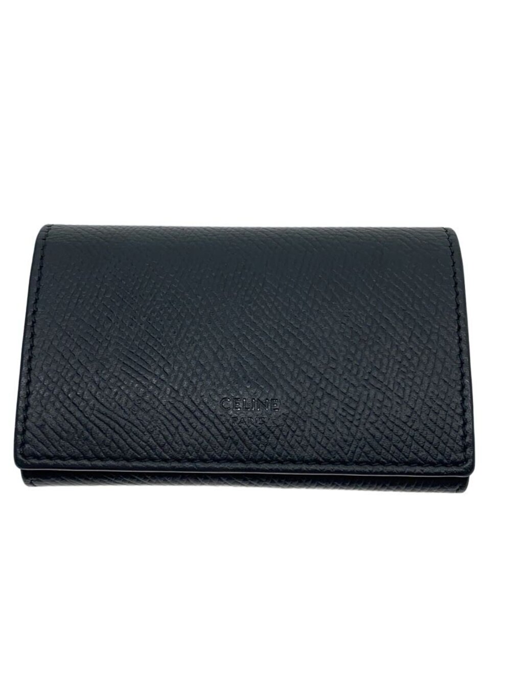 Celine Key Case Wallet Leather Black